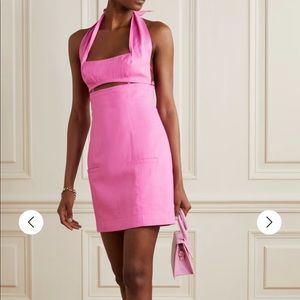 Jacquemus Limao cutout woven halterneck mini dress size 32 nwt